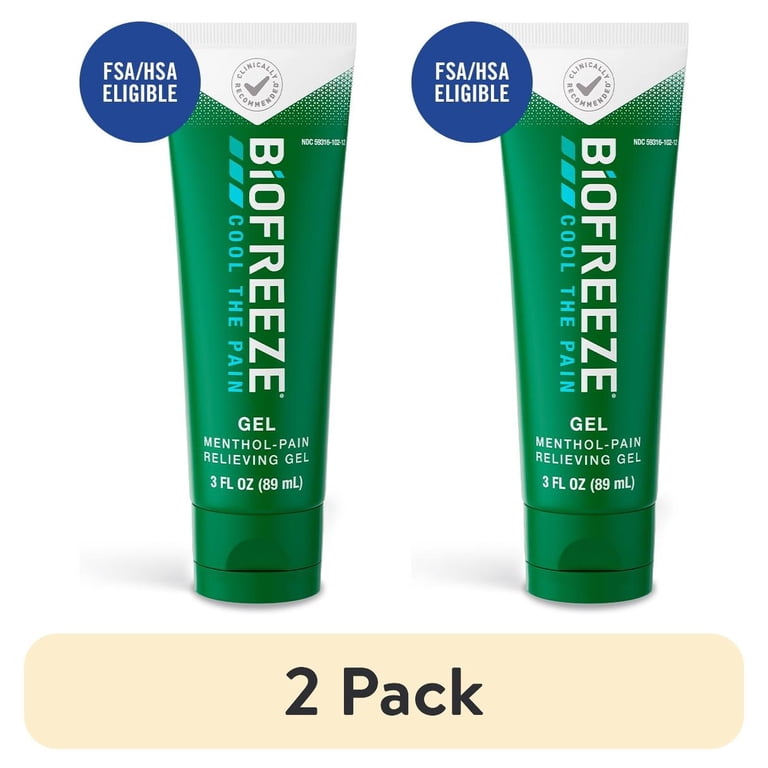 2 pack) Biofreeze Pain Relief Gel, Back Knee Muscle Joint and Arthritis Pain Relievers, Menthol, 3 oz - Walmart.com 2 pack) Biofreeze Pain Relief Gel, Back Knee Muscle Joint and Arthritis Pain Relievers, Menthol, 3 oz - Walmart.com