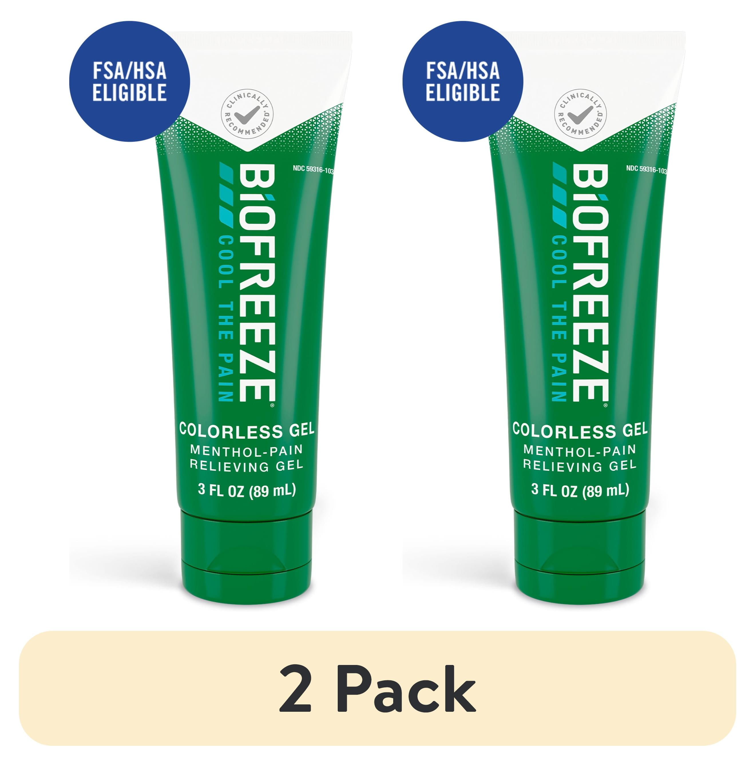 (2 pack) Biofreeze Pain Relief Gel, Back Knee Muscle Joint and Arthritis Pain Relievers, Menthol, 3 oz