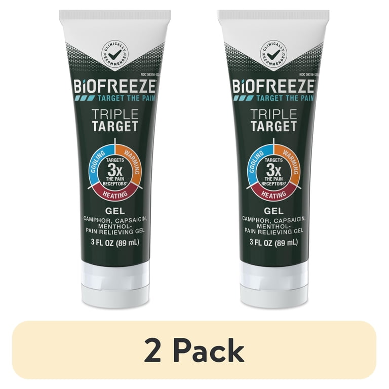 2 pack) Biofreeze Triple Target Muscle & Arthritis Pain Relief Gel