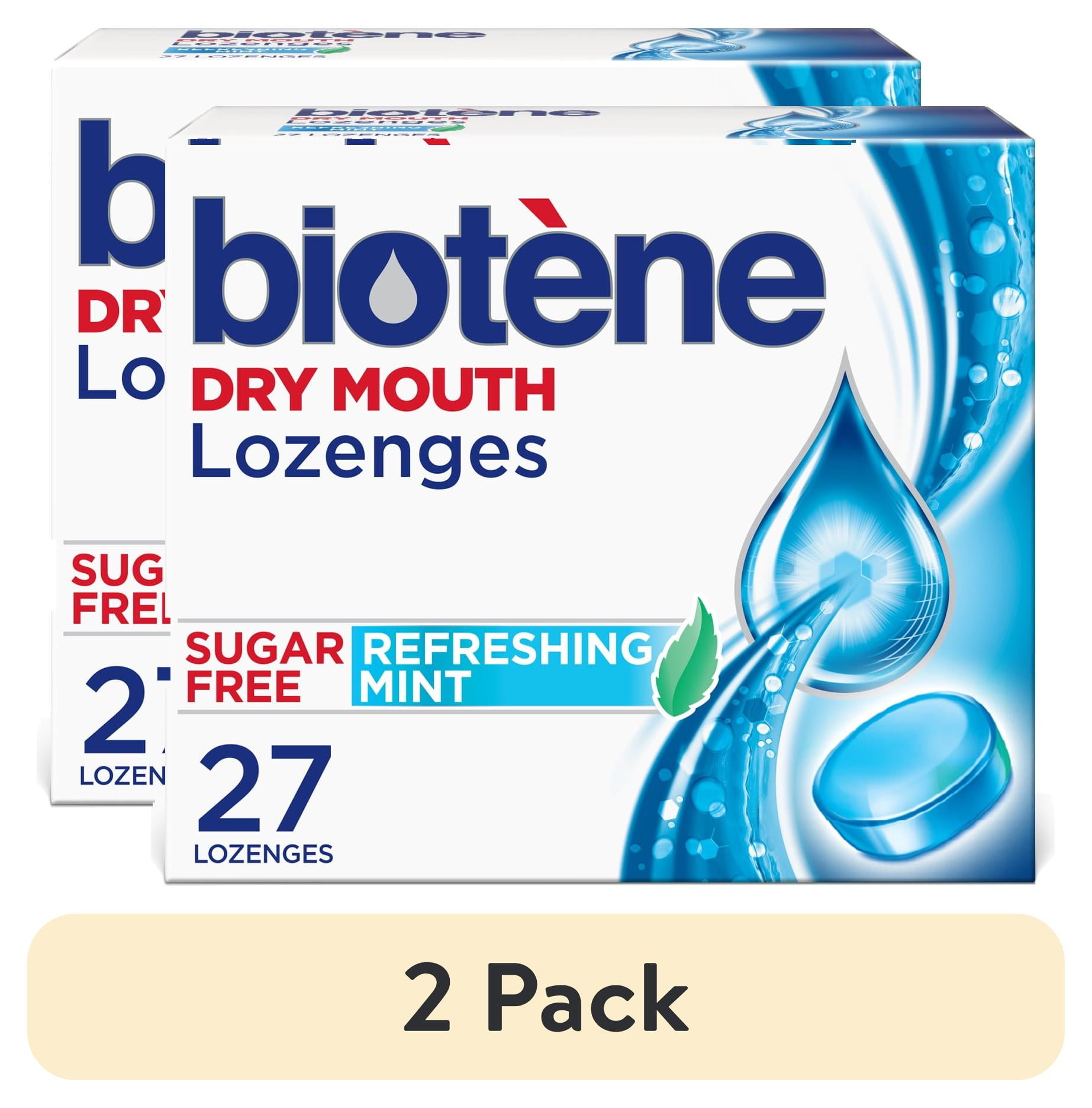 (2 pack) Biotene Dry Mouth Lozenges for Fresh Breath, Refreshing Mint ...