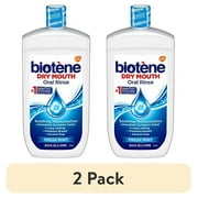 (2 pack) Biotene Oral Rinse Mouthwash for Dry Mouth, Breath Freshener and Dry Mouth Treatment, Fresh Mint - 33.8 fl oz