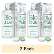 2 pack Biotrue Hydration Plus Multi-Purpose Solution & Cleaner For Soft Contact With Case, 10 fl oz