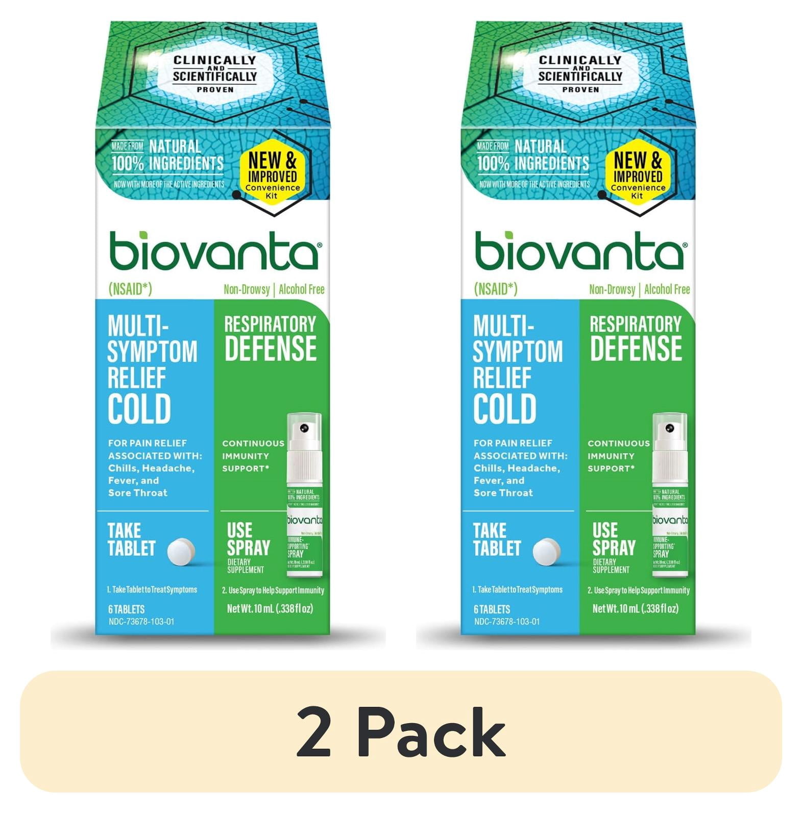 (2 pack) Biovanta New & Improved Dual Action Throat Spray Convenience Kit