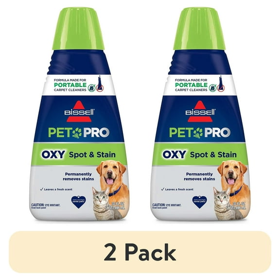 (2 pack) Bissell PET PRO OXY Spot & Stain Formula for Portable Carpet Cleaners 2034