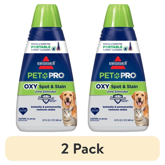 (2 pack) Bissell PET PRO OXY Spot & Stain Formula for Portable Carpet Cleaners 2034