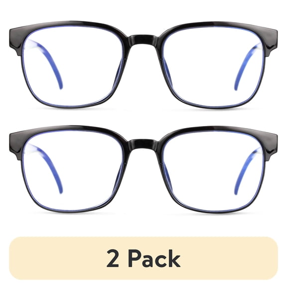 (2 pack) Bklyn Flatbush Men's Plastic Blue Light Readers Navy, 1 Pair