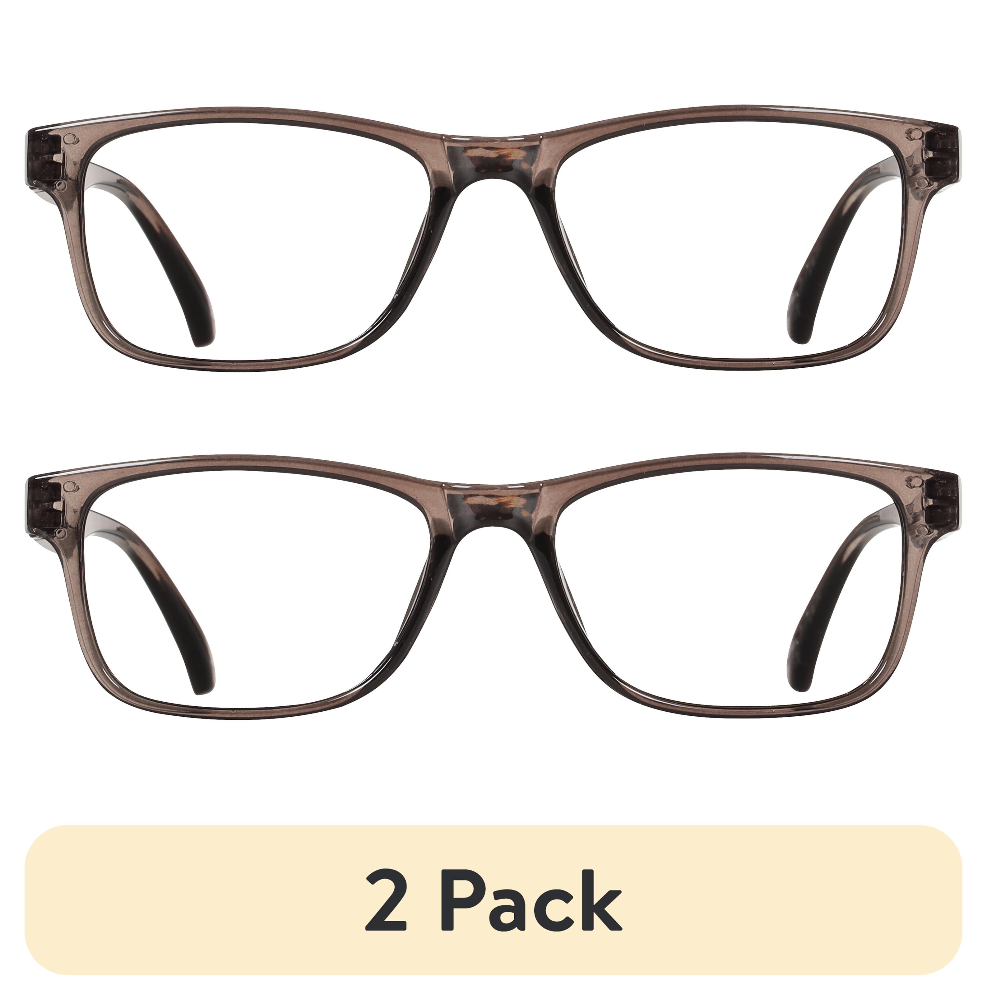 (2 pack) Bklyn, Montrose +1.75, Adult, Mens, Plastic Reading Glasses & Pouches Value Pack , 2 Ea