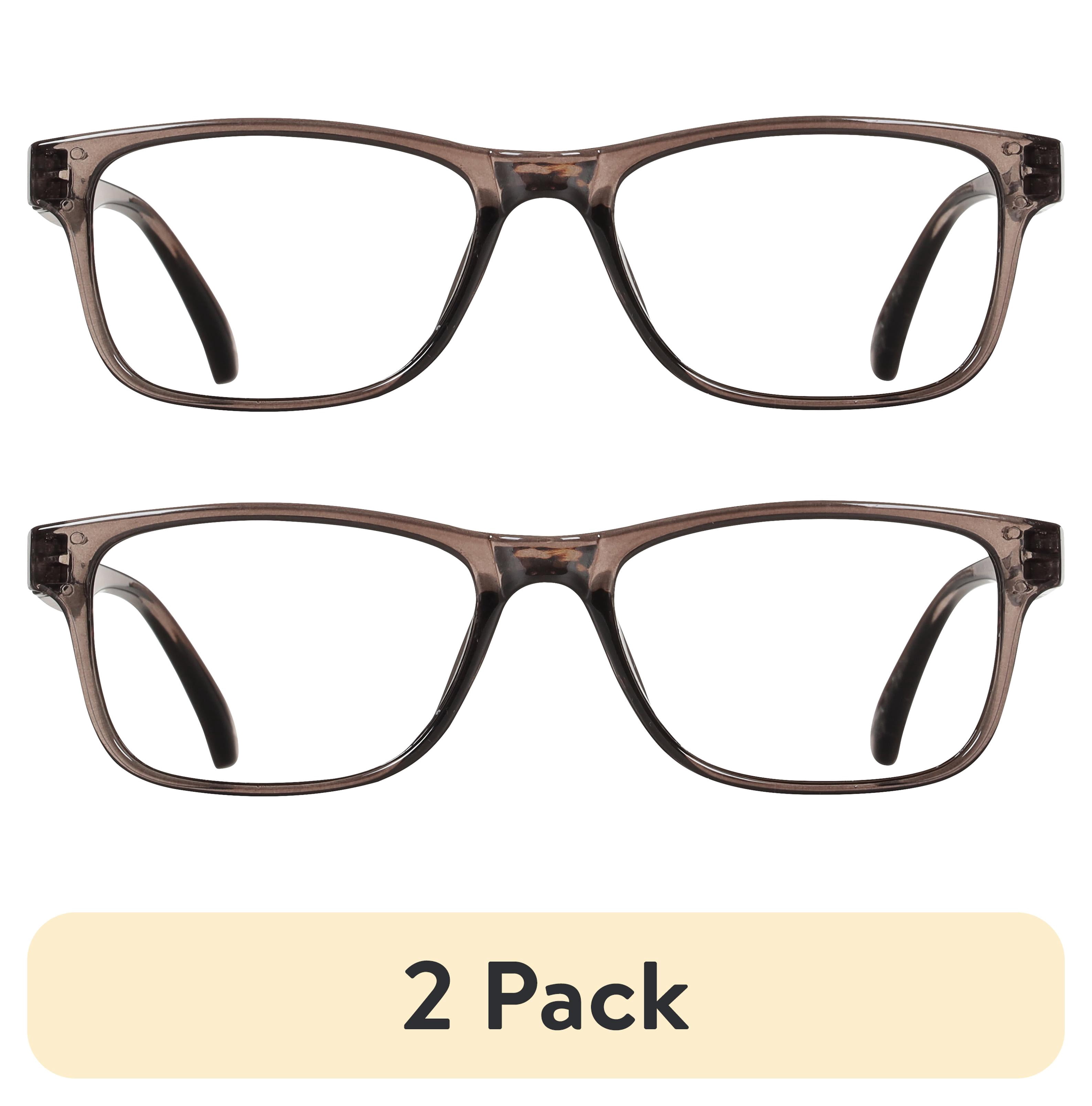 (2 pack) Bklyn, Montrose +2.50, Adult, Mens, Plastic Reading Glasses & Pouches Value Pack , 2 Ea