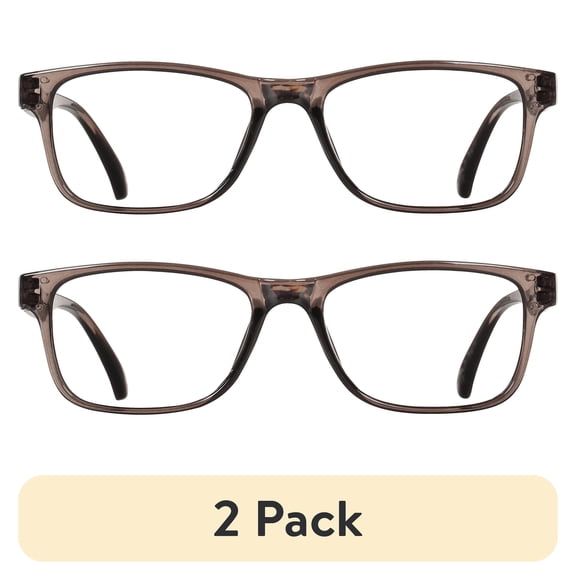 (2 pack) Bklyn, Montrose +2.50, Adult, Mens, Plastic Reading Glasses & Pouches Value Pack , 2 Ea