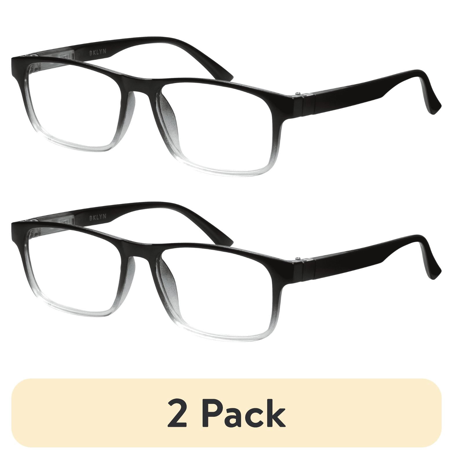 (2 pack) Bklyn, Nostrand +1.50, Adult, Mens, Plastic Reading Glasses & Pouches Value Pack , 2 Ea