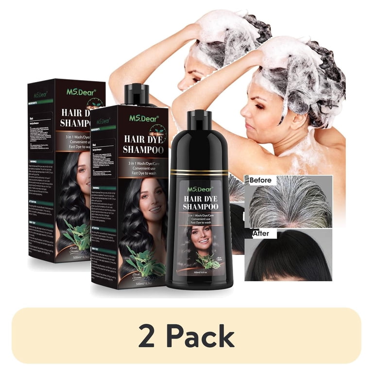 FOR DAYS Hair Shampoo 3本セット 2 pack) Black Hair Dye Shampoo 3 in 1 for Gray Hair, Herbal Hair