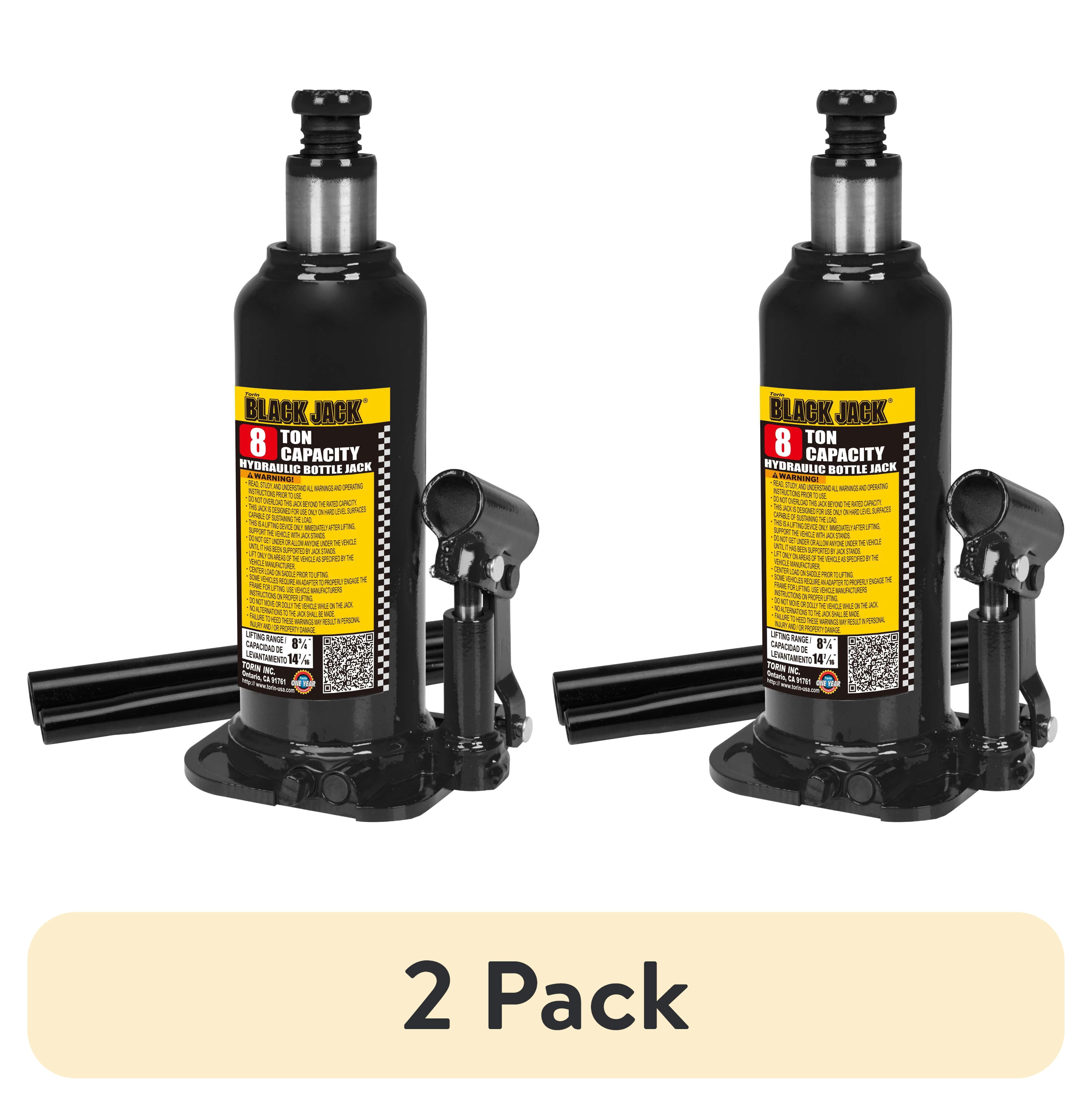 (2 pack) Black Jack T90803W Welded Structure Bottle Jack, 8 Ton Black