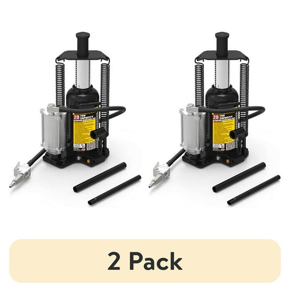 (2 pack) Black Jack TQ20006W Air Bottle Jack, Welded Structure, 20 Ton Black