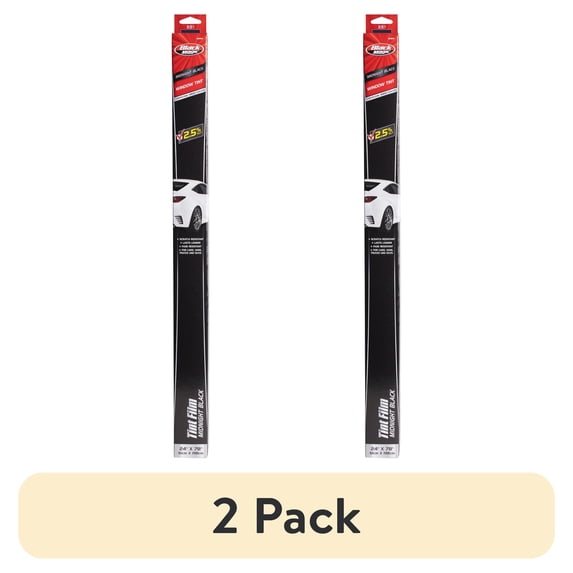 (2 pack) Black Magic Midnight Black Professional Auto Window Tint, 2.5% VLT