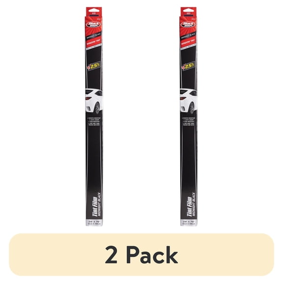 (2 pack) Black Magic Midnight Black Professional Auto Window Tint, 2.5% VLT