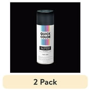 (2 pack) Black, Quick Color All Purpose Flat Spray Paint-391194, 10 oz