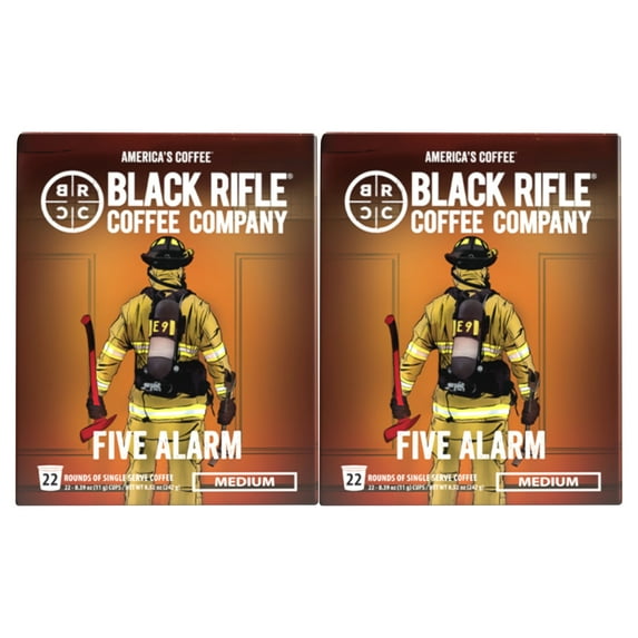 (2 pack) Black Rifle Coffee Company Five Alarm K-Cup Pods, Medium Roast, 22 Ct