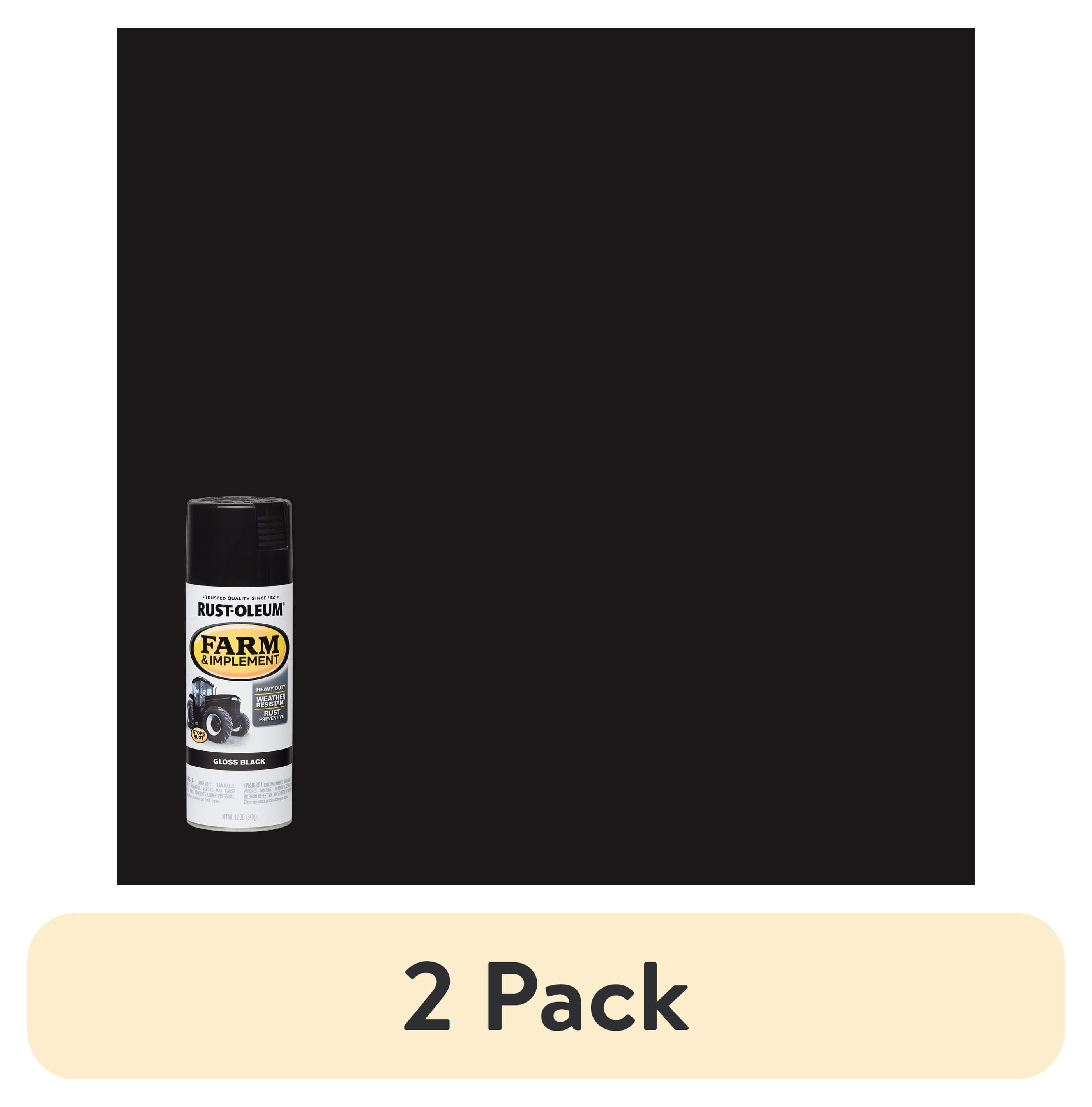 (2 pack) Black, Rust-Oleum Specialty Farm & Implement Gloss Spray Paint-280123, 12 oz