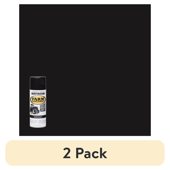 (2 pack) Black, Rust-Oleum Specialty Farm & Implement Gloss Spray Paint-280123, 12 oz