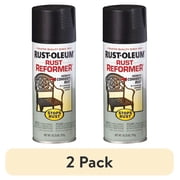 2 pack Black, Rust-Oleum Stops Rust, Rust Reformer Flat Spray Paint- 215215, 10.25 oz
