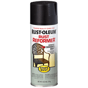 2 pack Black, Rust-Oleum Stops Rust, Rust Reformer Flat Spray Paint- 215215, 10.25 oz