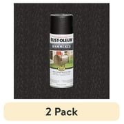 2 pack Black, Rust-Oleum Stops Rust Hammered Spray Paint-7215830, 12 oz