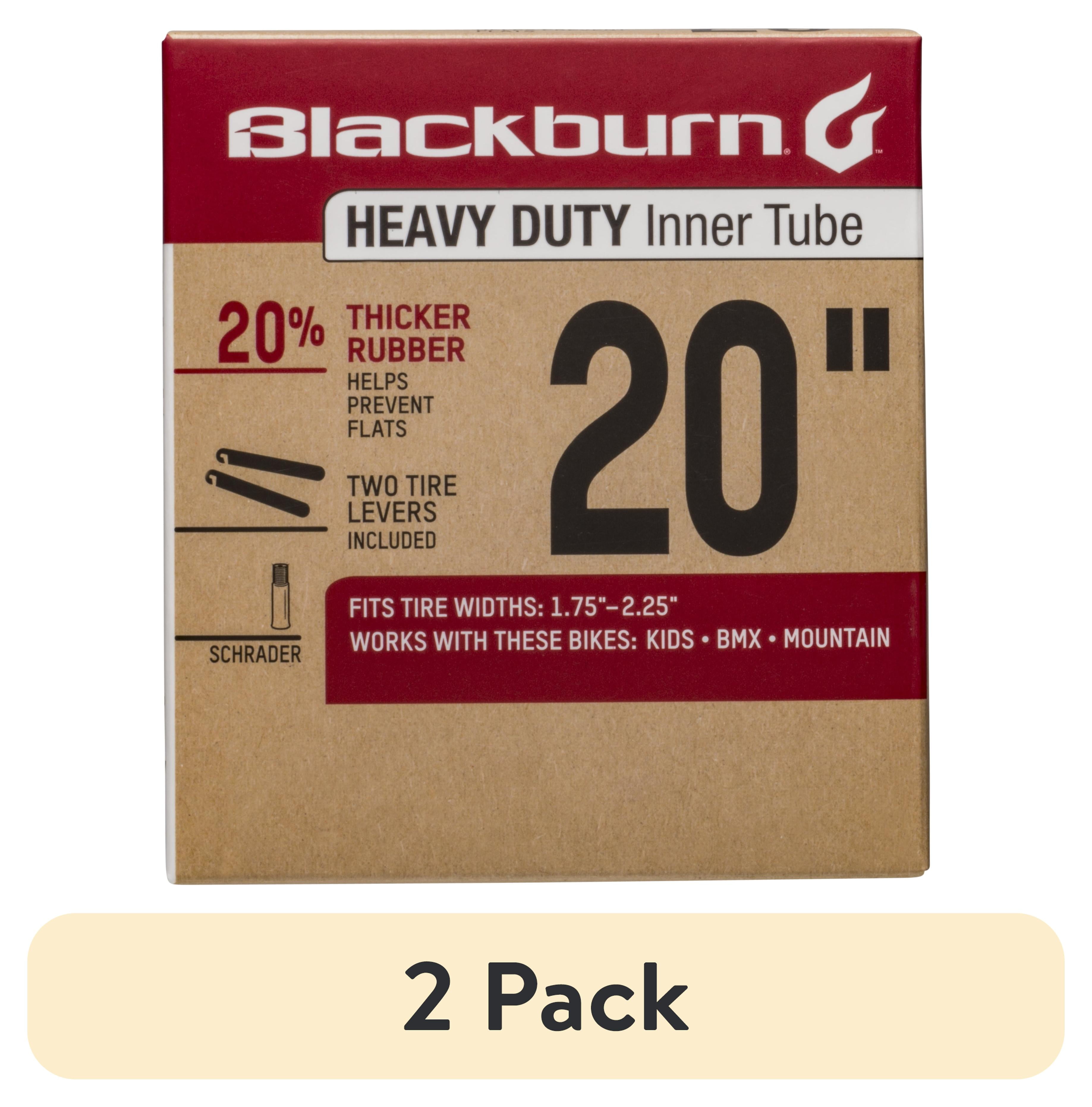 (2 pack) Blackburn Heavy Duty 20" Bicycle Inner Tube, Schrader Valve