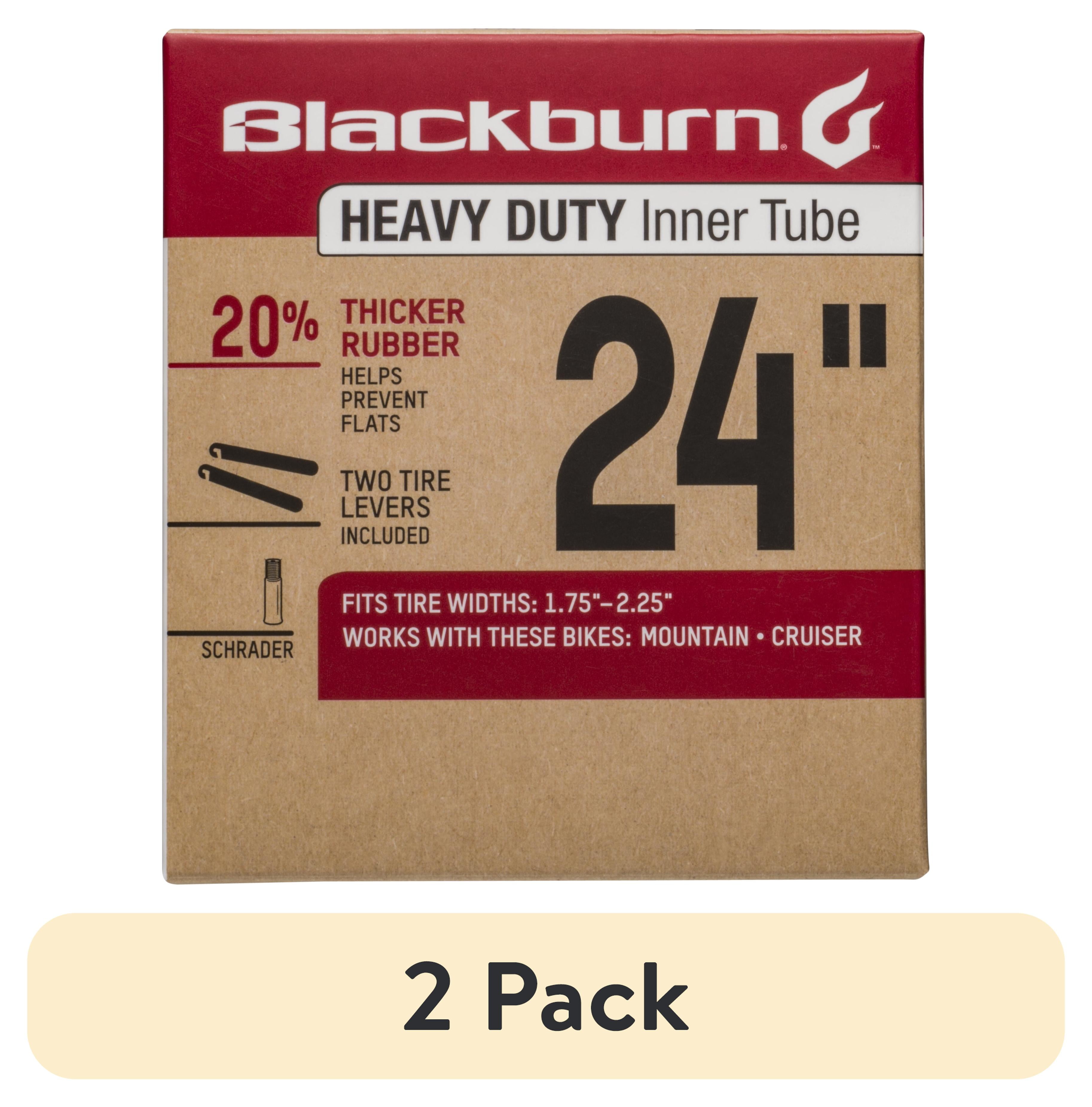 (2 pack) Blackburn Heavy Duty Bicycle Inner Tube, Schrader Valve, 24" x 1.75-2.25"