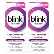 2 pack Blink-N-Clean Lens Drops for Any Soft Contact Lens, 0.5 FL OZ