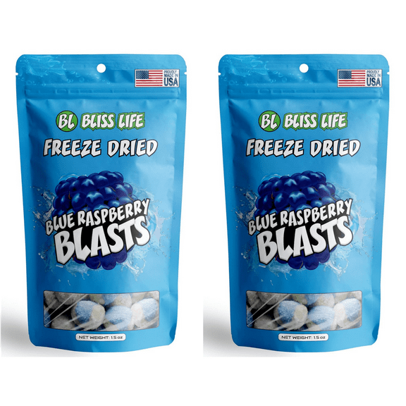 (2 pack) Bliss Life Freeze Dried Blue Raspberry Blasts 1.5 oz