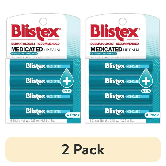 (2 pack) Blistex Medicated Balm 4pk 0.15oz
