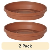 (2 pack) Bloem 12" Terra Round Plant Saucer, Lightweight UV-Resistant Resin Outdoor & Indoor Flower Pot Tray - Traditional Design and Durable for Garden and Home Decor - Fits 12-inch Planter Pots, Terra Cotta