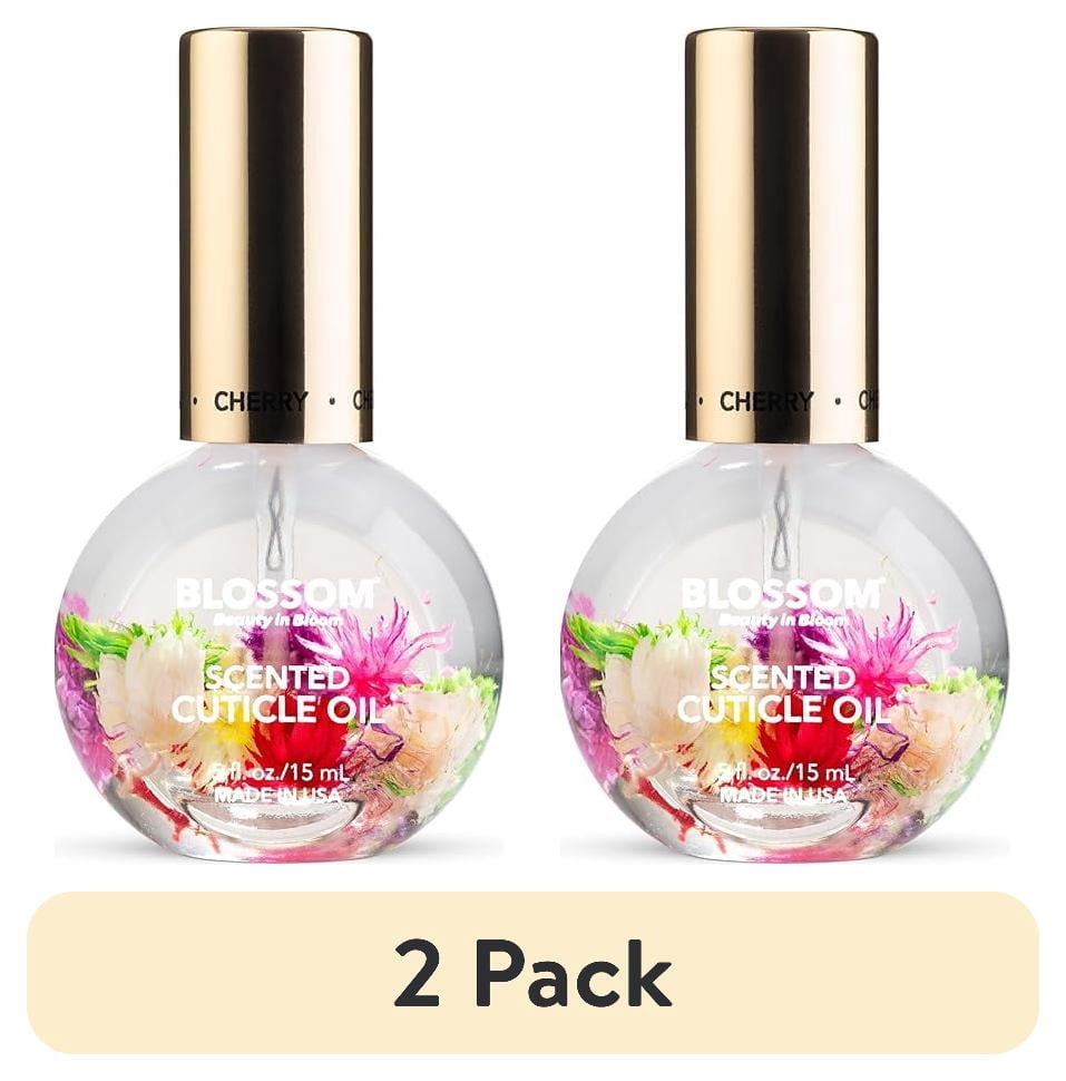 (2 pack) Blossom Hydrating, Moisturizing, Strengthening, Scented Cuticle Oil, Infused with Real Flowers, 0.42 fl. oz, Cherry