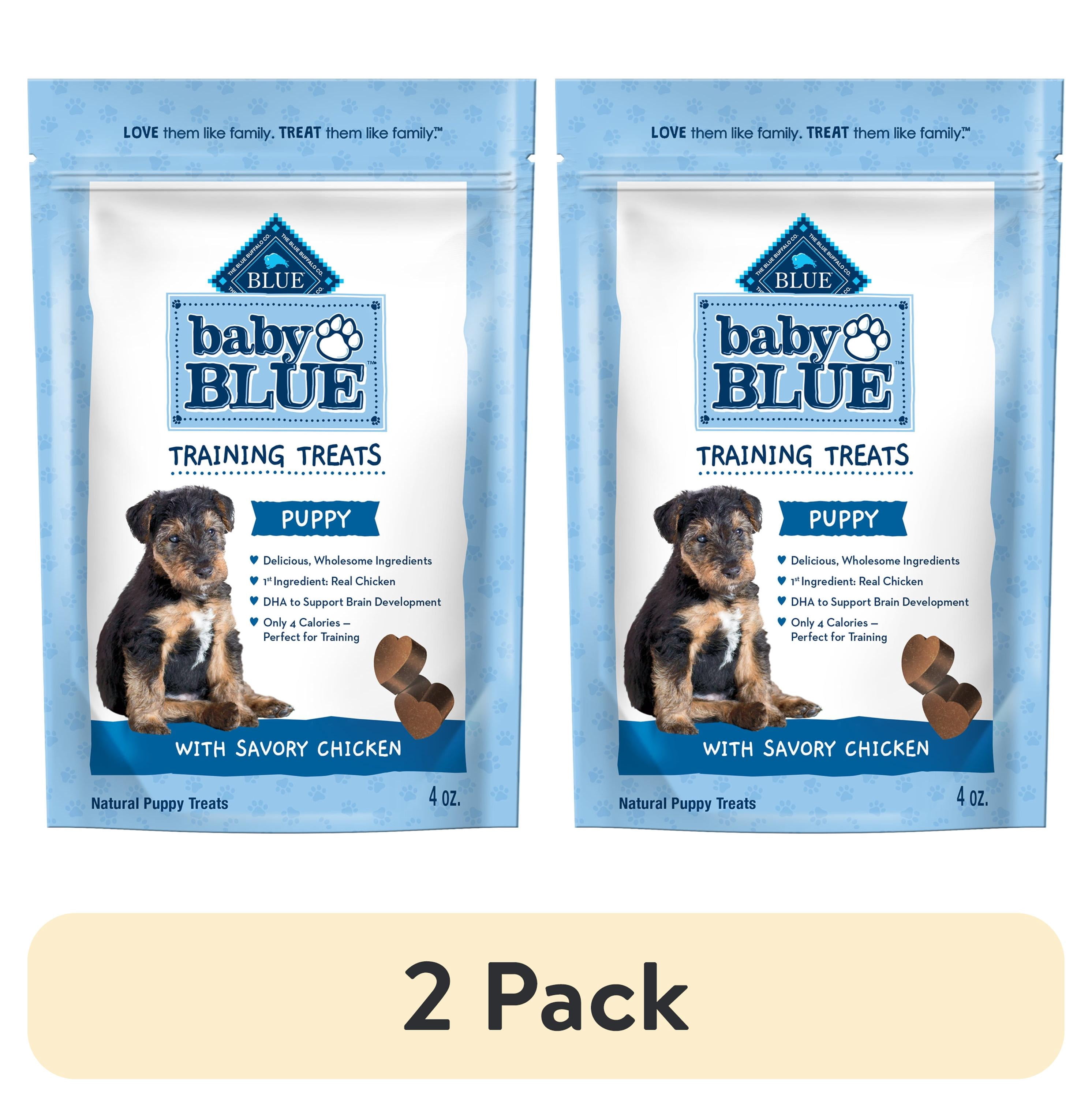 (2 pack) Blue Buffalo Baby BLUE Puppy Training Treats for Dogs with DHA, Savory Chicken, 4-oz. Bag