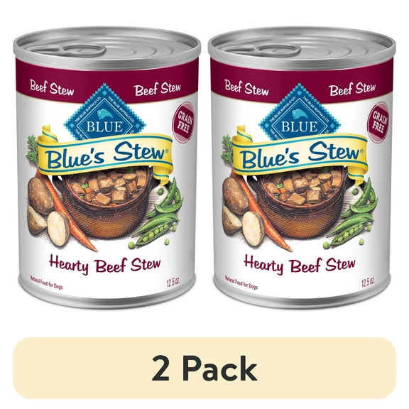 (2 pack) Blue Buffalo Blue's Stew Grain-Free Wet Dog Food, Hearty Beef Stew, 12.5-oz. Can