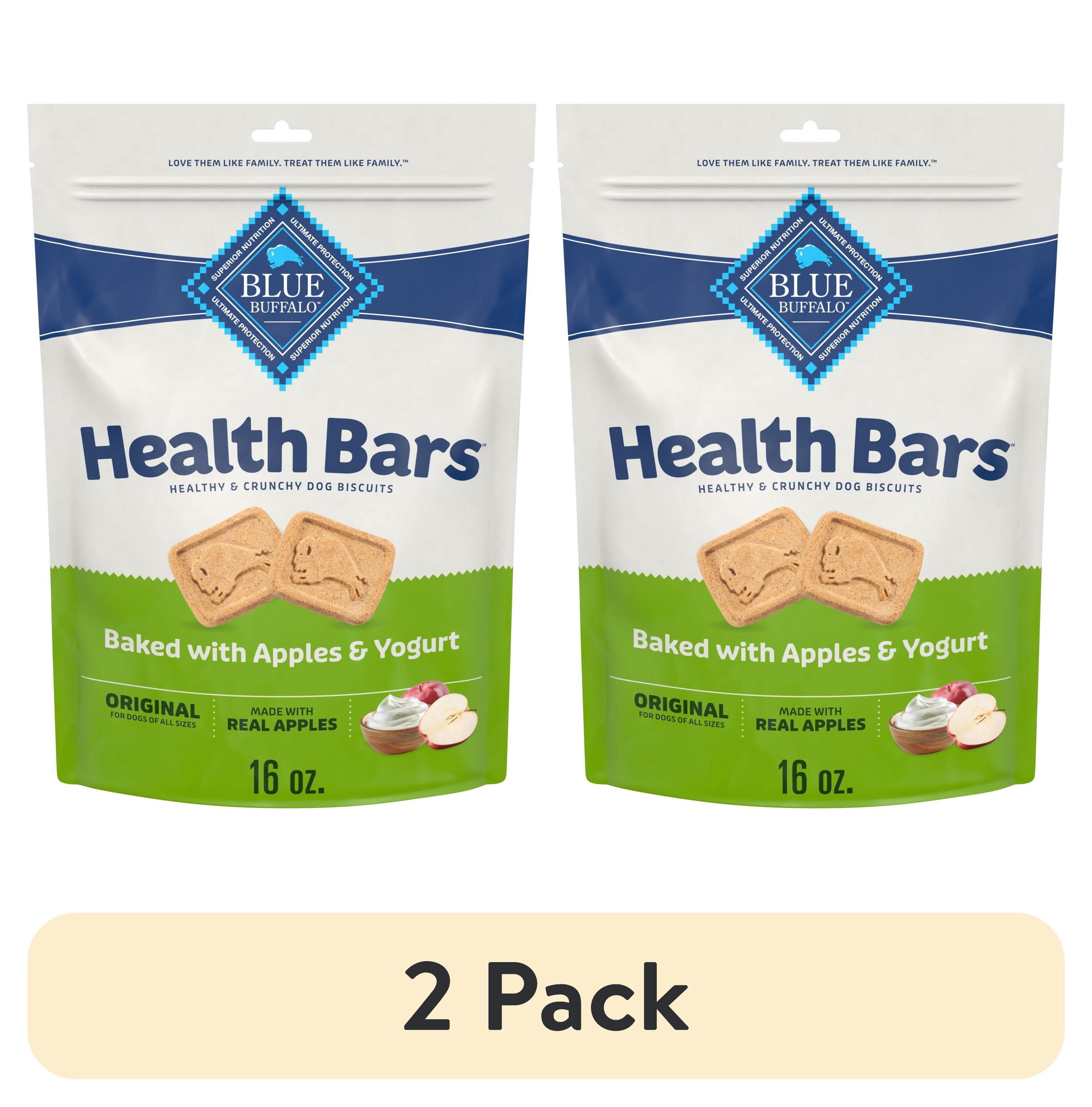 (2 pack) Blue Buffalo Health Bars Crunchy Dog Biscuits, Apples & Yogurt, 16-oz. Bag