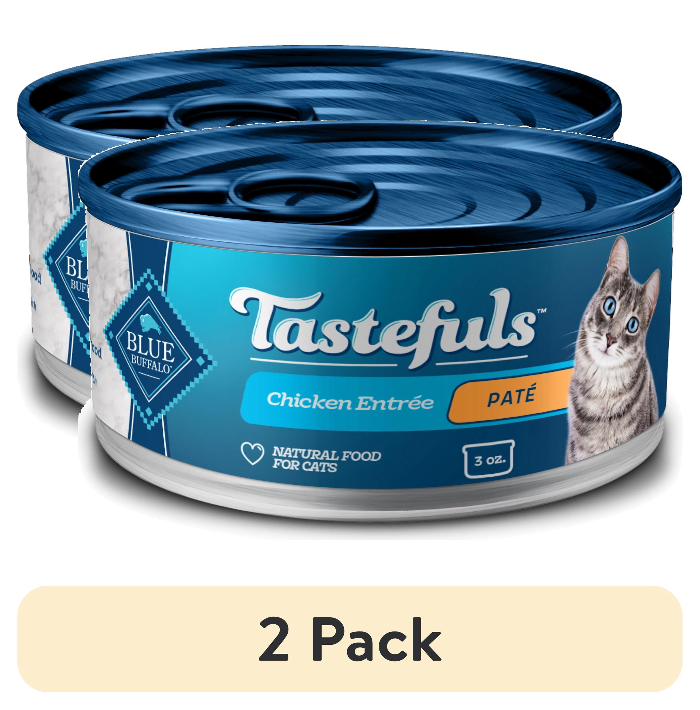 (2 pack) Blue Buffalo Tastefuls Natural Wet Cat Food, Adult, Chicken Paté, 3-oz. Can