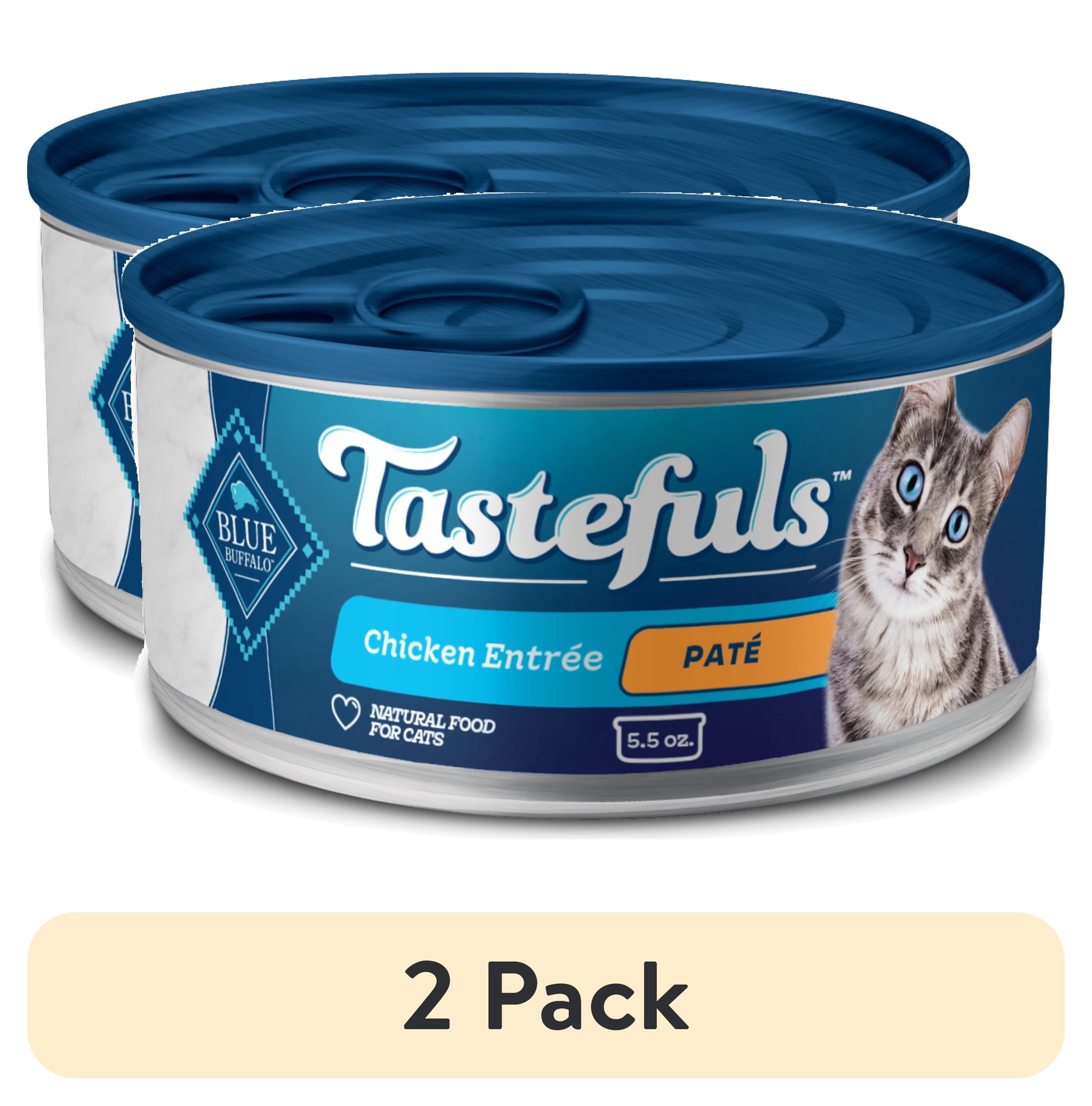 (2 pack) Blue Buffalo Tastefuls Natural Wet Cat Food, Adult, Chicken Paté, 5.5-oz. Can