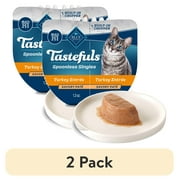 (2 pack) Blue Buffalo Tastefuls Spoonless Singles Turkey Pate Wet Cat Food for Adult Cats, 2.6-oz Twin-Pack Tray