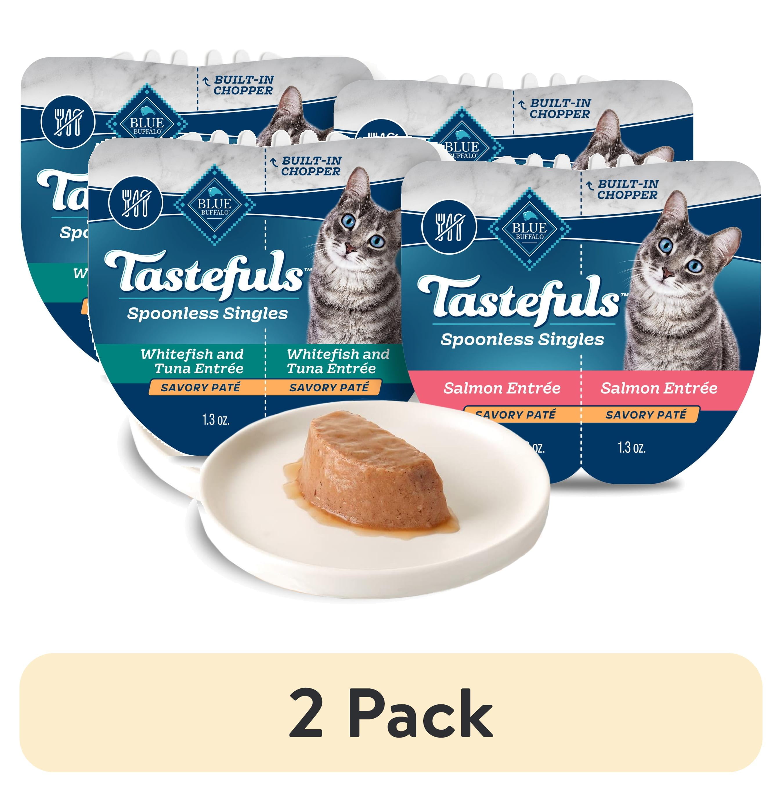 (2 pack) Blue Buffalo Tastefuls Spoonless Singles Variety Pack, Wet Cat Food Pate, 2.6-oz. Twin Packs (12 Count)