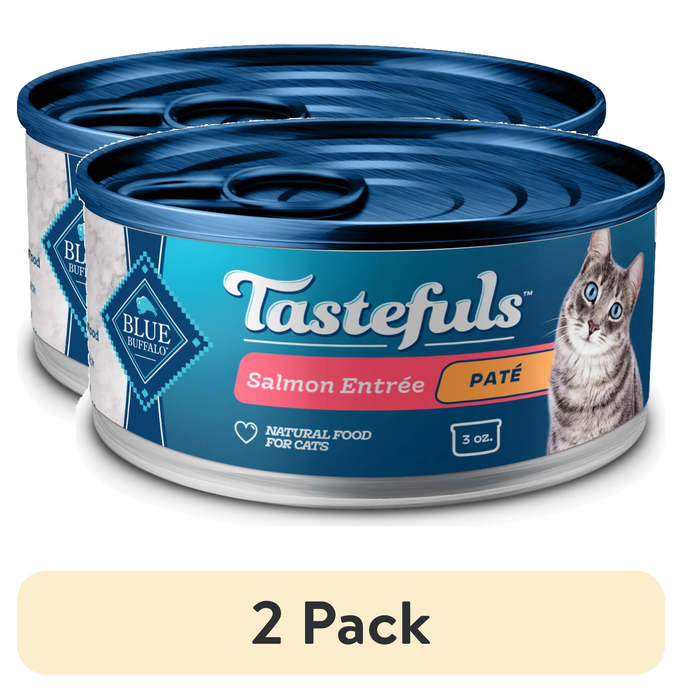 (2 pack) Blue Buffalo Tastefuls Wet Cat Food Paté Salmon Entrée 3-oz. Can