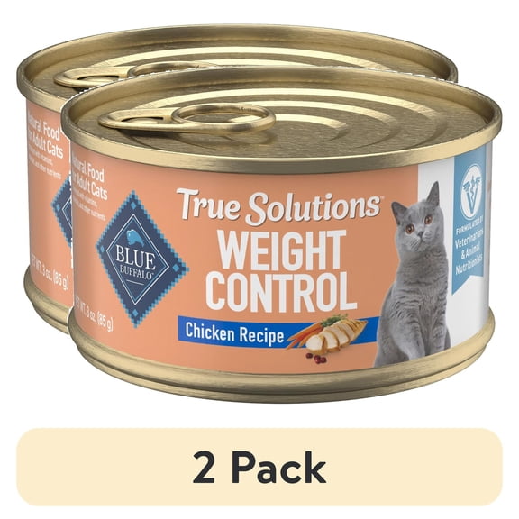 (2 pack) Blue Buffalo True Solutions Weight Control Wet Cat Food, 3-oz. Can