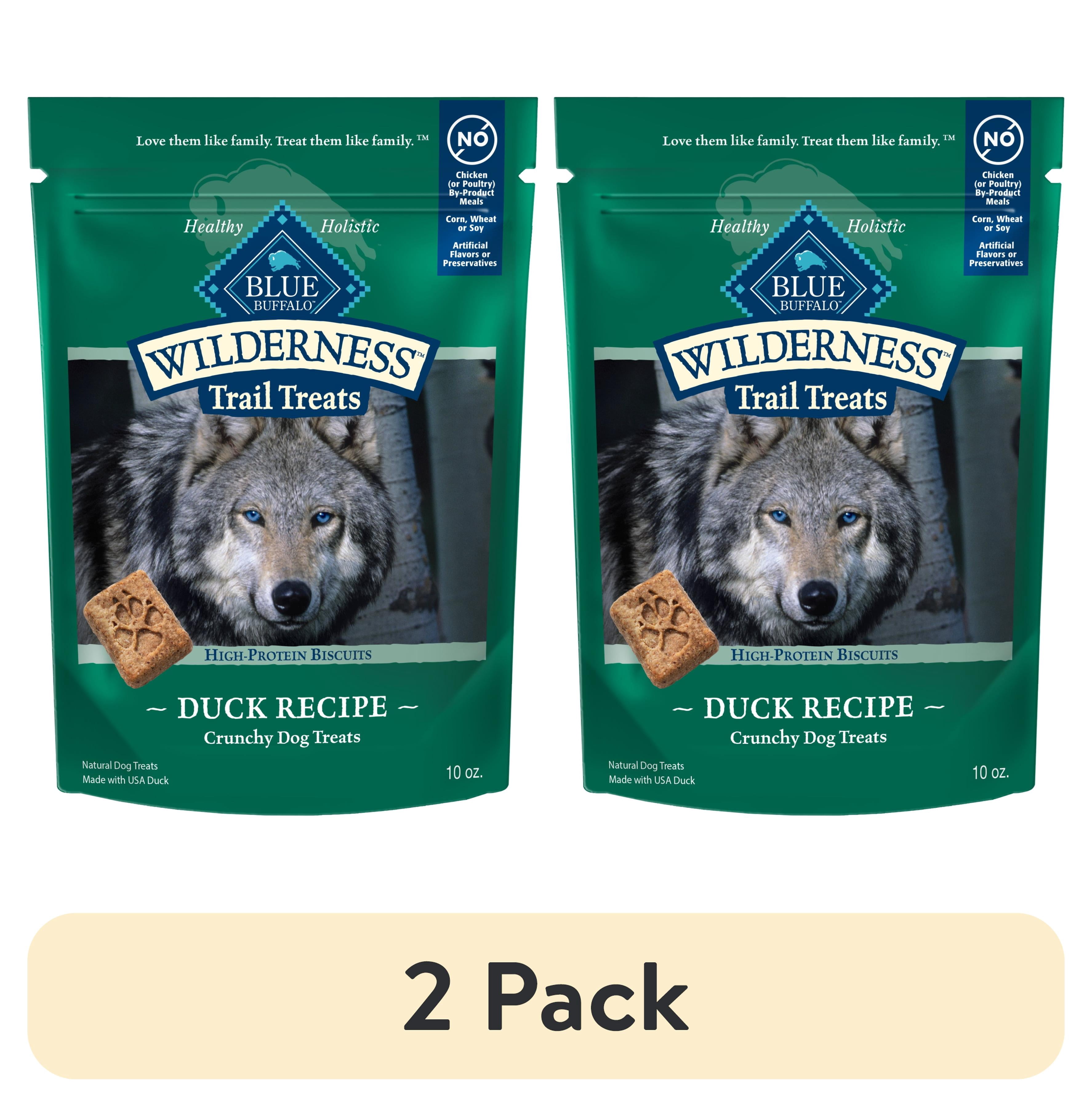 (2 pack) Blue Buffalo Wilderness Trail Treats Dog Biscuits Crunchy Dog Treats, Duck, 10-oz Bag