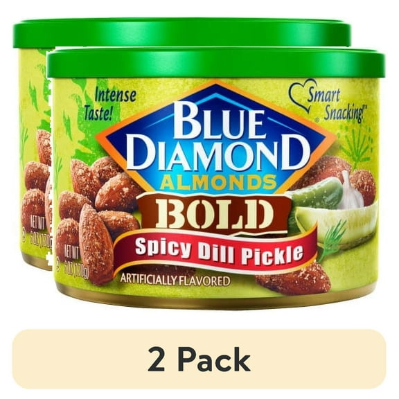 (2 pack) Blue Diamond Bold Spicy Dill Pickle Almonds 6 oz.