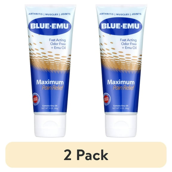 (2 pack) Blue-Emu Maximum Pain Relief Cream for Arthritis, Muscles, and Joints, 3 oz