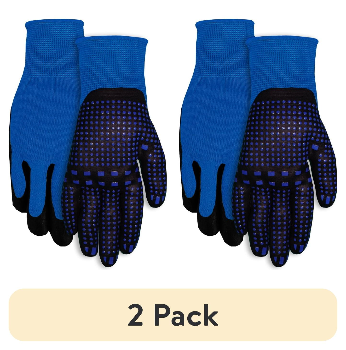 (2 pack) Blue Expert Gardener Large/X-Large Maximum Gripping Gloves, Latex Free