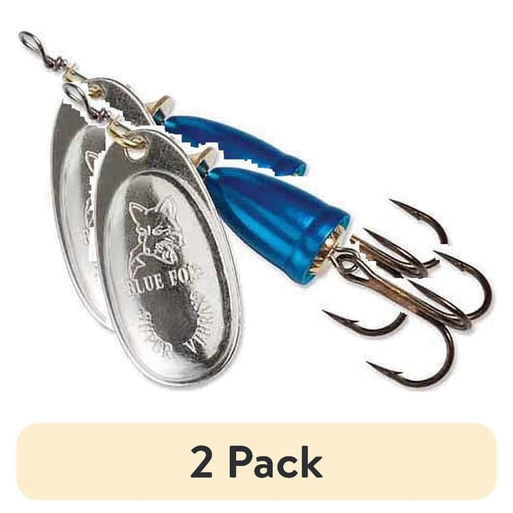 (2 pack) Blue Fox Classic Vibrax Size 3 Inline Spinner 1/4 oz Silver Shiner