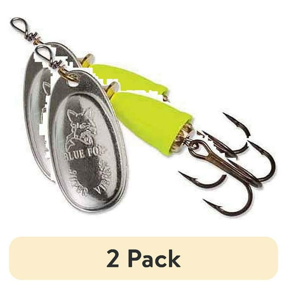 (2 pack) Blue Fox Classic Vibrax Size 4 Inline Spinner 3/8 oz Silver/Chrome Blue