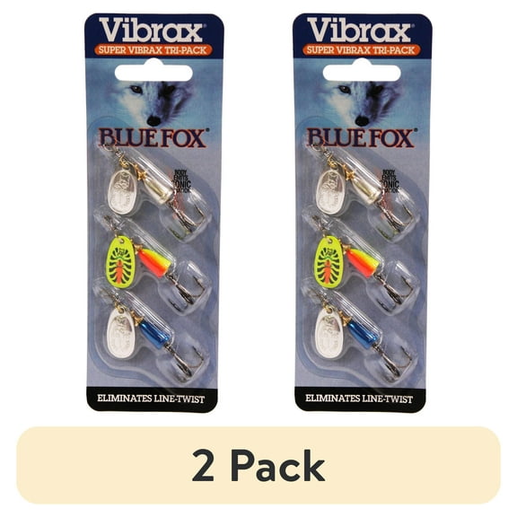 (2 pack) Blue Fox Classic Vibrax Size 5 Inline Spinner 7/16 oz Silver/Chrome Blue