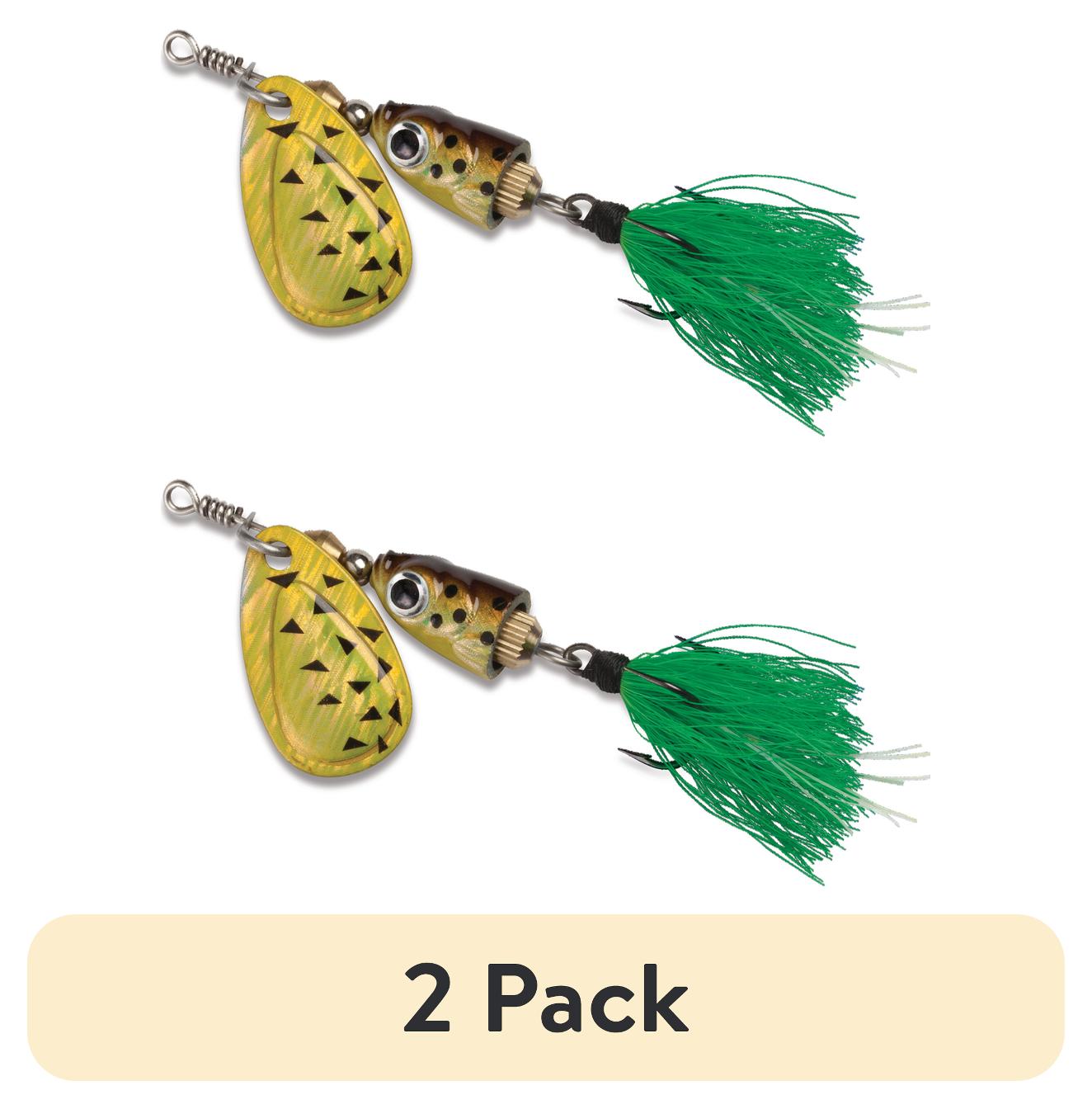 (2 pack) Blue Fox Vibrax Shallow Spinner Fishing Lure 3/16oz Black Chartreuse